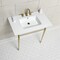 Fauceture KVPB37227W8BB 37-Inch Console Sink with Brass Legs (8-Inch, 3 Hole), White/Brushed Brass KVPB37227W8BB - alternate 2